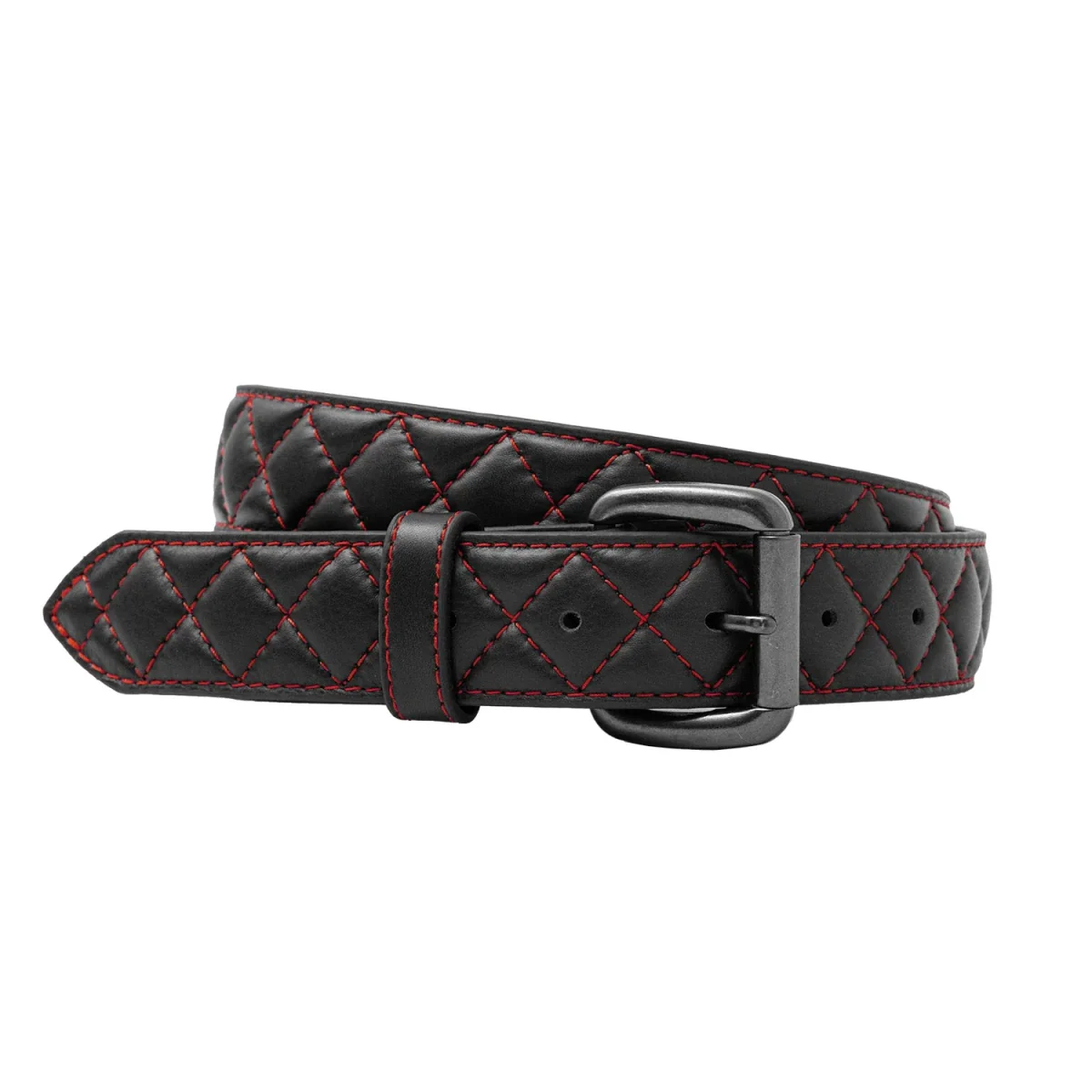 Diamond Quilted Leather Belt - Image 6