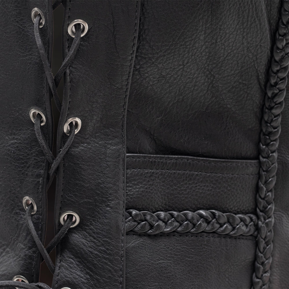 Trinity Women's Motorcycle Western Style Leather Vest - Image 3