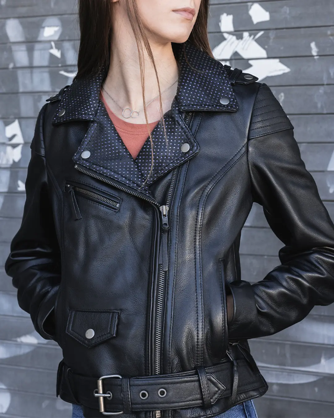 Iris - Women's Motorcycle Leather Jacket - Image 8